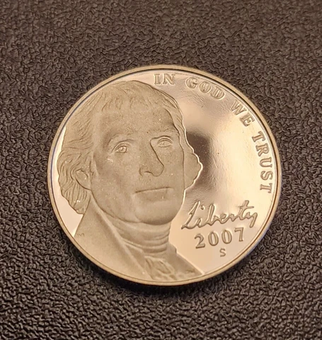 2007 S Proof JEFFERSON NICKEL - From a Proof Set - FREE SHIPPING Cover