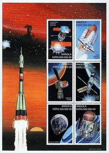 ANGOLA 1999 SPACE RESEARCH =APOLLO 11 & SHUTTLE M/S MNH (STILL WATCHING !!!???) - Picture 1 of 1