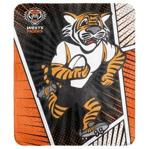 Wests Tigers NRL Coral Fleece Mascot Design Rug Blanket Father's Day gifts - Picture 1 of 1