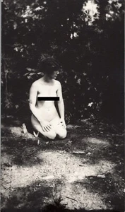 Found 1920s Risqué Nude Photo Woman Outdoors in Woods - Picture 1 of 4