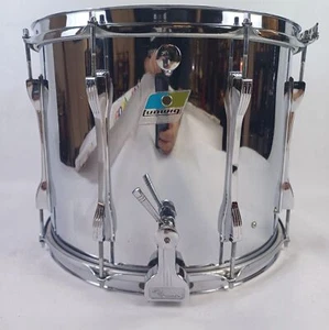 Ludwig 12x15"Chrome Ludalloy Snare Drum Blue/Olive"BO1"PreSerial Badge Vintage70 - Picture 1 of 13
