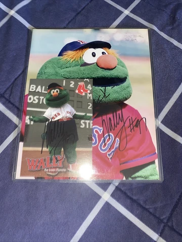 Wally The Green Monster Hand Signed Autographed Photo! Boston Red Sox Mascot! Cover