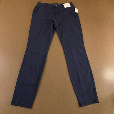 Pantalones chinos Aeropostale para mujer 0 regular azul marino elásticos tiro bajo pierna ajustada nuevos con etiquetas Foto 1 de 4