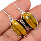Natural Tiger Eye - Africa 925 Sterling Silver Earrings Jewelry CE31318