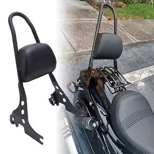 Black Sissy Bar Passenger Backrest For Harley Sportster 883R XL883R 2005-2007 - Foto 1 di 12