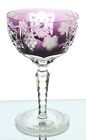 Ajka Marsala Amethyst Purple Cut To Clear Crystal Champagne Sherbet Goblet