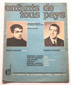 Partition vintage sheet music ENRICO MACIAS : Enfants de Tous Pays * 60's