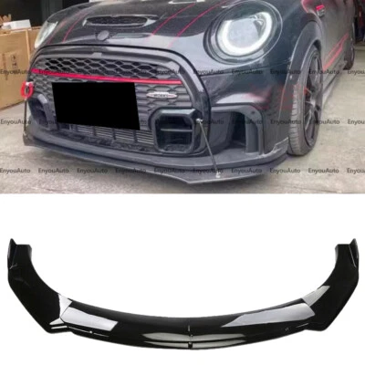 For Mini Cooper R55 R56 F55 F56 Front Bumper Lip Spoiler Splitter Glossy Black — 第 1/4 张图片