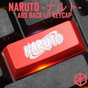 NOVELTY SHINE THROUGH KEYCAPS ABS ETCHED BLACK RED ESC THE SHARINGAN NARUTO - Picture 1 of 18