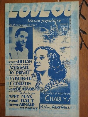 Loulou by Charlys Editions Rene Raillet Jacques Helian Vaissade Jo Privat Valse - Image 1 of 2