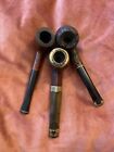 Vintage Pipes, 3 Tobacco Smoking Pipes, Cracked Bowls Used lot Of 3 Pipes GDD