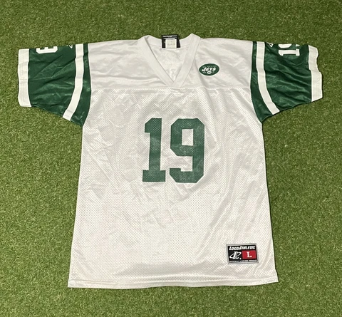 Vintage 1990s NEW YORK JETS Keyshawn Johnson #19 Vtg Jersey Youth Large L Cover