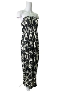 RED HERRING Dress Size Medium 14 Black Bandeau Palm Print Womens NEW EU42 RRP£35 - Picture 1 of 13