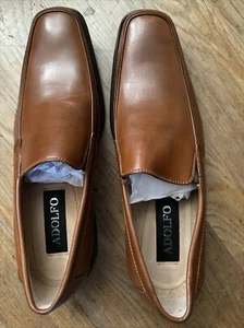 NEW Adolfo Men's Leather Tan Slip On Dress Shoes - Size 11 - Picture 1 of 3
