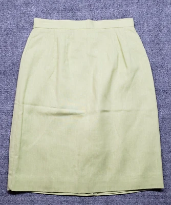 Falda De Colección Worthington Para Mujer 6P Pequeña Verde Forrada Flash Lino Nueva Foto 1 de 4