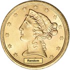 US GOLD $5 LIBERTY HEAD HALF EAGLE   BU   RANDOM DATE