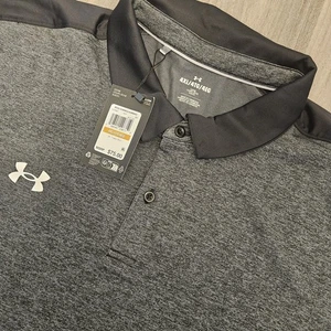 Men's Under Armour Golf Trophy Polo Heather Gray 4XL Performance New - Picture 1 of 7