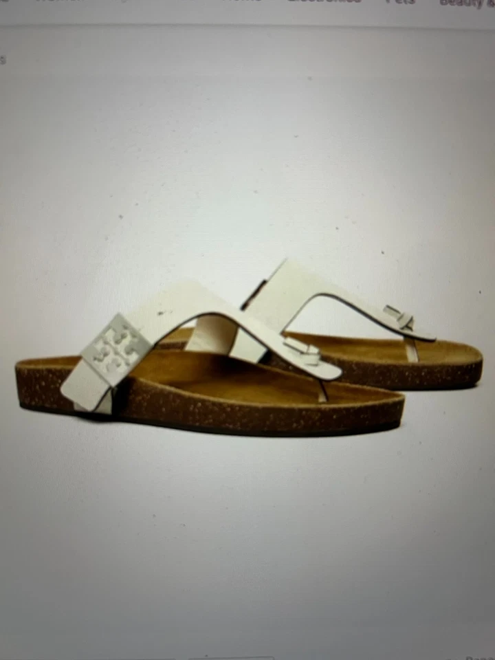 NUEVO EN CAJA Sandalias Tory Burch Tanga Suave Blanco Roble Claro Talla 8 Nuevas Foto 1 de 1