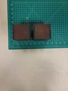 Pair Small Wood Boxes Dark Brown Storage Box Decorative Trinket Jewelry Box Set - Picture 1 of 4