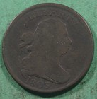 1805 UNITED STATES DRAPED BUST HALF CENT @0968