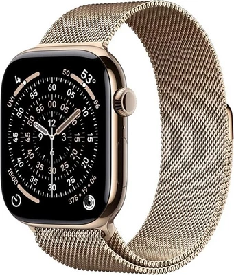 Apple Watch Series 11 [GPS + Cellular 42mm] Gold Milanese Loop ‎MF8Y4LW/A - Image 1 of 3