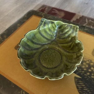 Large Vintage Covina Pottery Mid-Century Green Sea Shell Dish Bowl 936 - Picture 1 of 3