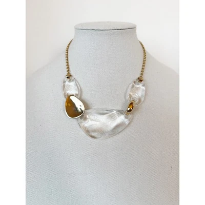 Collar Alexis Bittar Liquid Lucite Guijarro Oro Transparente  Foto 1 de 4