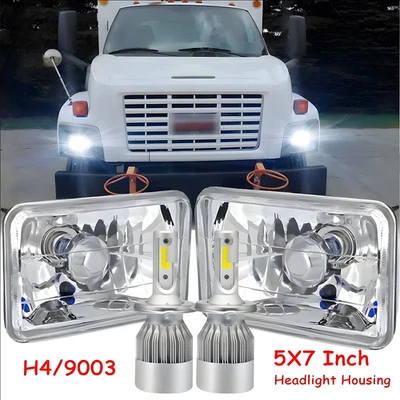 Par de faros LED 7x6 5x7 DOT Halo con H4 para GMC Safari C6500 C7500 Topkick A Foto 1 de 4