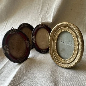 4 Vintage Wood Mini Frames Gilded, Optional Orientation Change - Bild 1 von 13