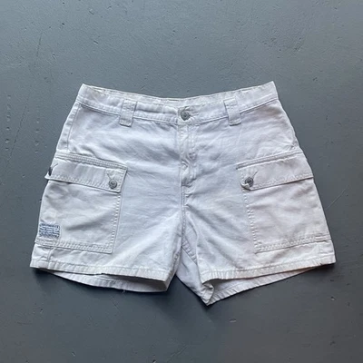 32 x 4,5 - винтажный 90-х женщин Levis кремовый утилиты грузовые шорты - Изображение 1 из 4