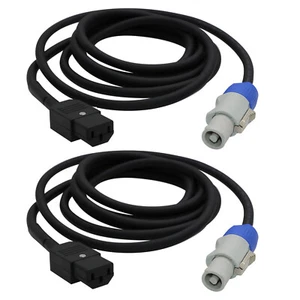 Cable de alimentación PowerCon gris a IEC-60320-C13 accesorio de iluminación de escenario de 2 piezas 10 pies 16 AWG - Imagen 1 de 6
