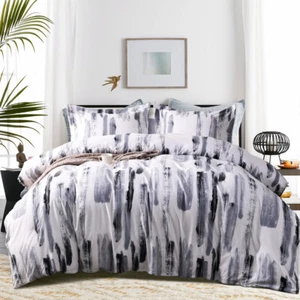 Durable Ink Duvet Cover Set Soft and Comfy Fabric Easy Care Bedding Cover Set - Picture 1 of 20