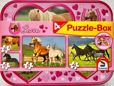 Puzzle Box Horses Schmidt Spiele 2x26 & 2x48 Pieces Dissection Puzzle 55588 - Image 1 of 4