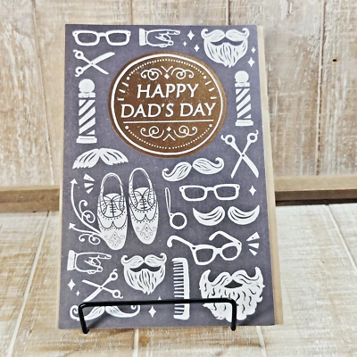Tarjeta del día del padre American Greetings papá negro dorado peluquero corte de pelo familia Foto 1 de 4