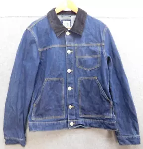 Denim Lab Women’s L Blue Jean Jacket Corduroy Collar Barn Chore Western Cowgirl - Picture 1 of 12