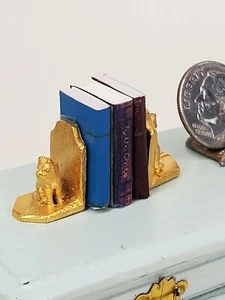 Lote de sujetalibros y libros para gatos 1:12 casa de muñecas miniatura biblioteca oficina estante chimenea - Imagen 1 de 4