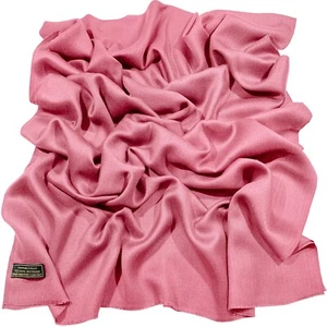 Rosa Einfarbig Nepalesisch Fransen Schal Stola Halstuch Pashmina CJ Apparel NEU - Bild 1 von 11