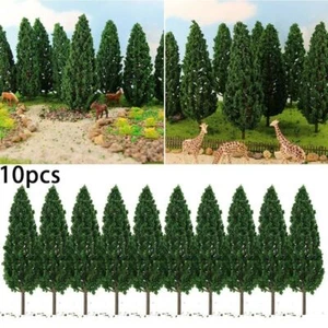 10er Model Pine Trees 15cm High For Scale Railway Scenery Layout Wargame Decor - Picture 1 of 11