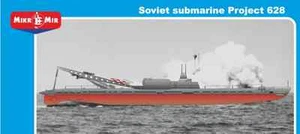 Mikro Mir 350-030 - 1/350 Project 628 Soviet Submarine, scale plastic model kit - Picture 1 of 12