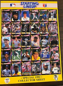 1992 STARTING LINEUP UNCUT POSTER SHEET GRIFFEY, RIPKEN, RYAN COMPLETE SET 16x22 - Picture 1 of 1