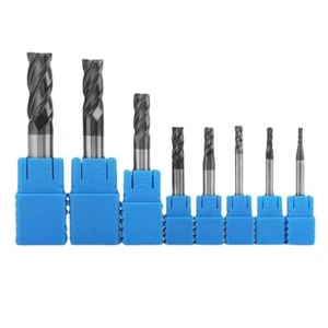 Fresadora de extremo de carburo sólido de 1 pieza 4 taladros de ranura recubiertos de flauta HRC45 TiAIN de 1 mm a 16 mm - Imagen 1 de 6