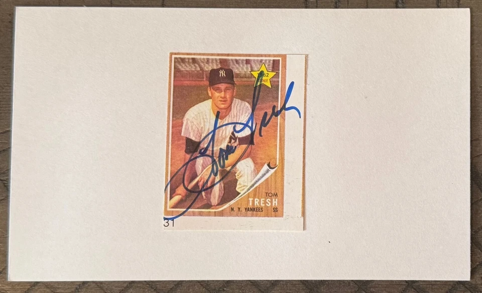 TOM TRESH SIGNED 3"X5" INDEX CARD MLB AUTO NEW YORK YANKEES AUTOGRAPH D 2017 - Image 1 of 1
