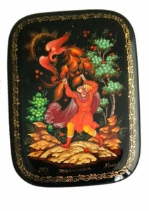 Box Lacquer - Fairytale Popular Russian - Gift Kholoui Painted Per Gavrilova - Picture 1 of 1