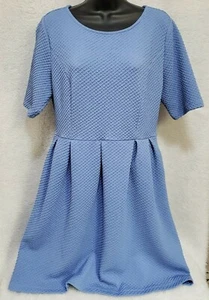 Apt 9 Womens Dress Size L Large Blue Polka Dot - Picture 1 of 12
