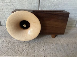 Amplificateur de son passif pour téléphone portable en bois aiguille moderne milieu du siècle - Photo 1 sur 5