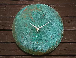 Mid Century Modern Copper Metal Original Wall Clock Art Deco Wall Decor Art - Picture 1 of 8