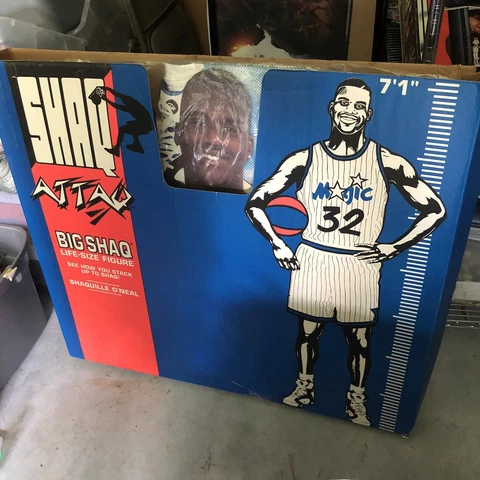 Shaquille O’Neal 1993 Kenner Life Size Cardboard Standee NOS 2x w/STORE DISPLAY Cover