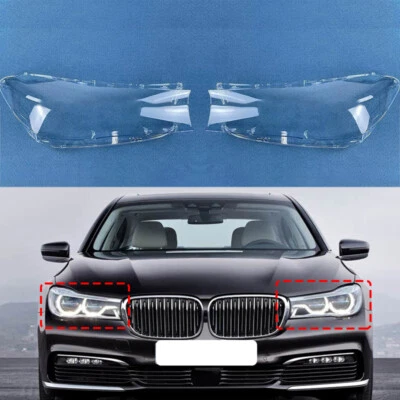Pair Headlight Lens Clear Cover Shell+Sealant For BMW 7-Series G11 G12 2016-2019 - Image 1 of 4
