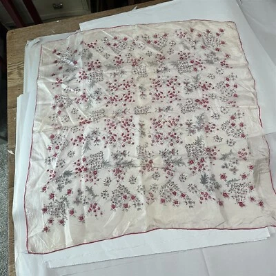 Bufanda Floral Rosa Cuadrada HADSON Vintage Repelente al Agua Rayón 31" Foto 1 de 4