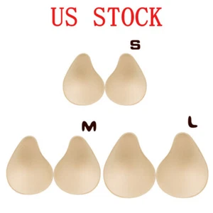 Invisible Sponge Bra Inserts Pads Breast Lift Enhancer Push Up Bikini Removable - Picture 1 of 28